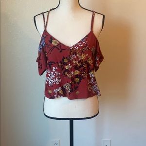 Floral off the shoulder crop top